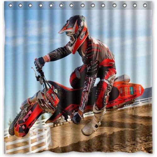 180X180CM free shipping Ken Roczen Background shower curtain polyester bath curtain creative curtains