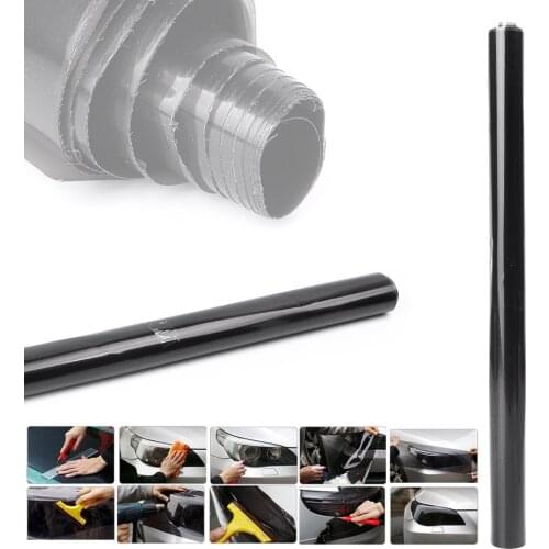 1x Car Universal Head Light Headlamp Foglamp Waterproof Vinyl Tint Film Replacememt Auto Light Black Stickers Transmission Film