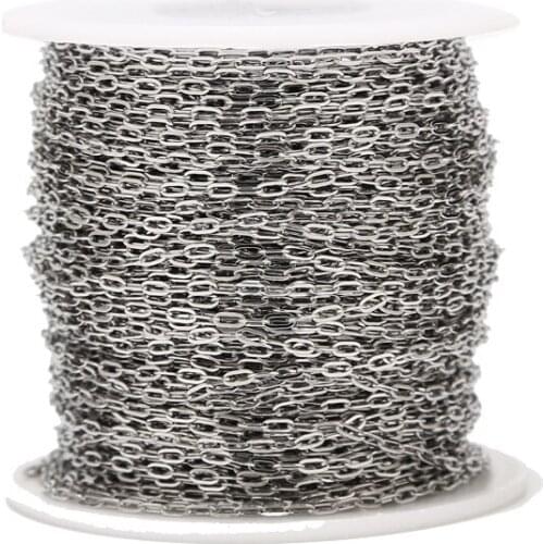 2MM Width Stainless Steel Box Chains Findings Fit for Jewelry Making &DIY silver tone