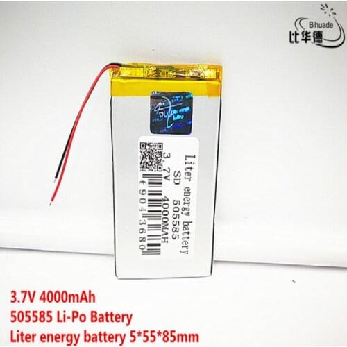 2pcs Liter energy battery Good Qulity 3.7V,4000mAH,505585 Polymer lithium ion / Li-ion battery for TOY,POWER BANK,GPS,mp3,mp4