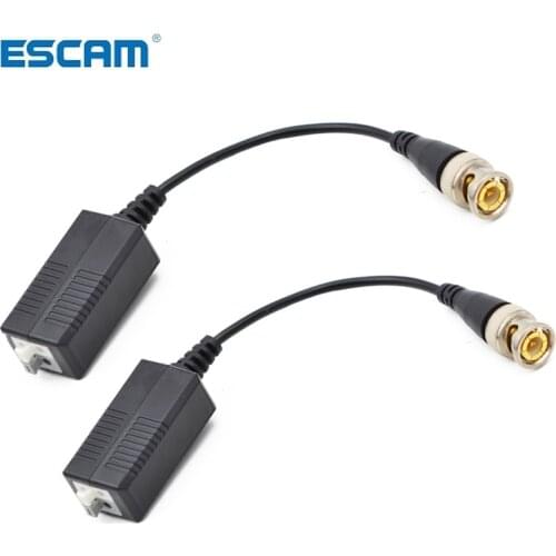 2PCs 3000FT Distance UTP Video Balun Twisted CCTV Balun Passive Transceivers BNC Cable Cat5 CCTV Adapter