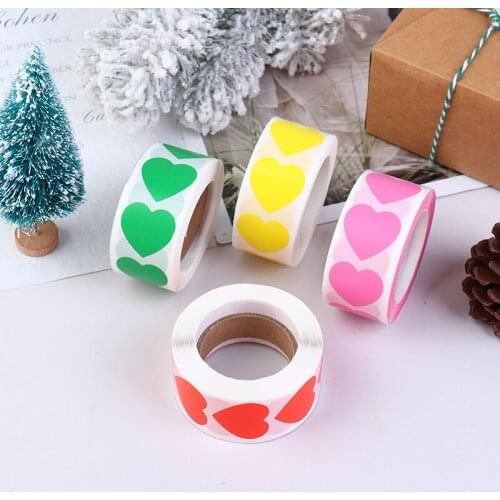 500Pcs/Roll Love Heart Shape Seal Label DIY Bag Self-Adhesive Sealing Stickers Gift Favor Decals Packing For ValentineS Day