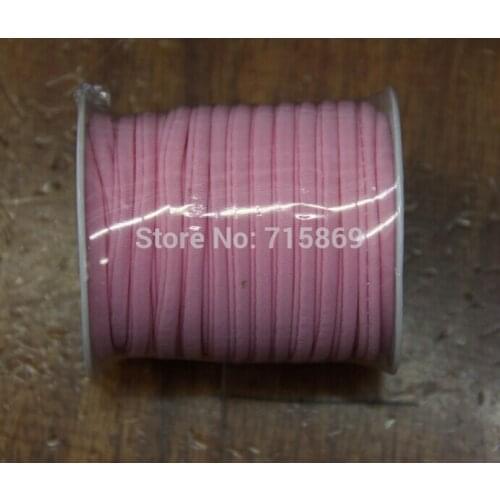 Free Ship 5mm 20meter / Row Pink Elastic lycra cord Stitched round lycra cord Lycra strip For Jewelry Marking