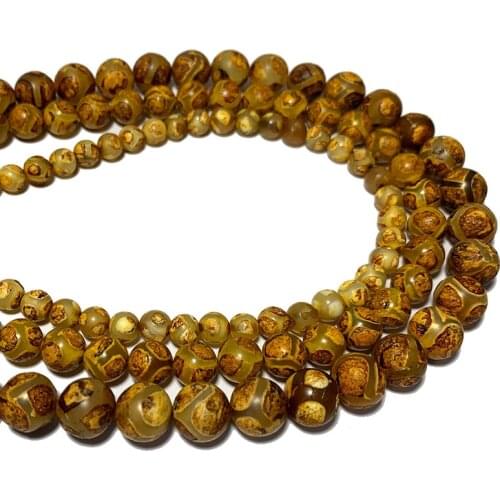 Wholesale Nepalese Dzi Beads Onyx Round Natural Stone Beads For Jewelry Making DIY Bracelet Necklace Charms 6/8/10MM 15