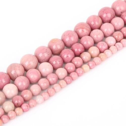 High Quality 4mm/6mm/8mm/10mm Natural Rhodochrosite Stone Beads Loose Spacer Bead For Jewelry Making 15'' DIY Bracelet&Necklace