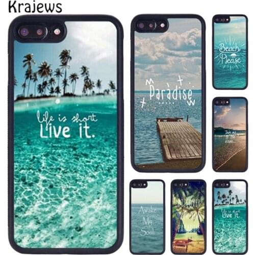 Krajews Beach Tropical Summer Quote Paradise Phone Case For iPhone X XR XS 11 12 Pro MAX 5 6S 7 8 Plus Samsung S7 S8 S9 S10