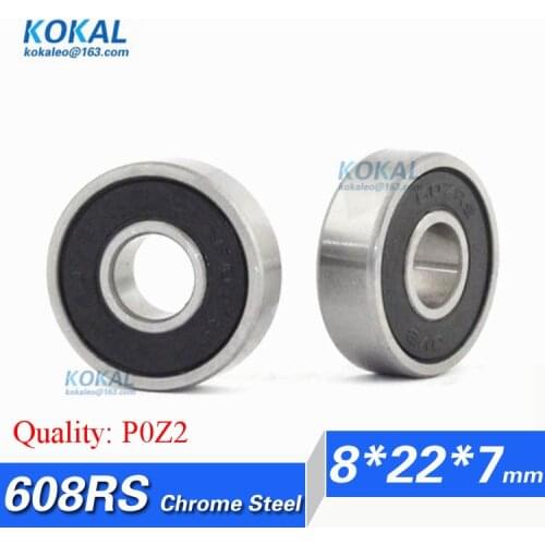 [CM608RS-P2]Free Shipping 10pcs ABEC-3 chrome steel 608 608RS 160018 80018 60018 608-2RS rubber cover dental bearing