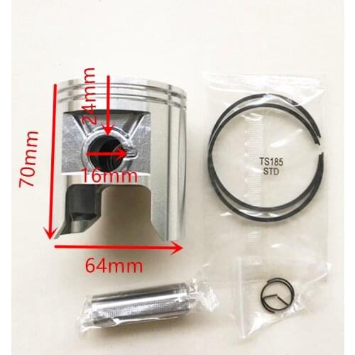 For Suzuki TS185 185cc TS 185 Motorbike STD +50 Bore Size 64mm 64.5mm Pin 16mm Motorcycle Engine Parts Piston Ring Kit