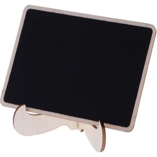 Pieces of 12 Wooden Easel Mini Blackboard Memo Sign Message Chalk Board Home Office