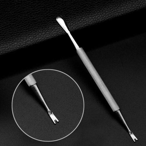 Stainless Steel Cuticle Pusher Remover Spoon Trimmer Metal Double Sided Finger Dead Skin Push Nail Art Manicure Pedicure Tool