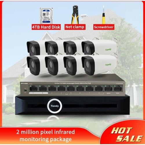 JSMAX 8CH HD POE NVR Kits Outdoor IP Cameras 2million pixel infrared monitoring package Video Surveillance Set HDD P2P HDMI