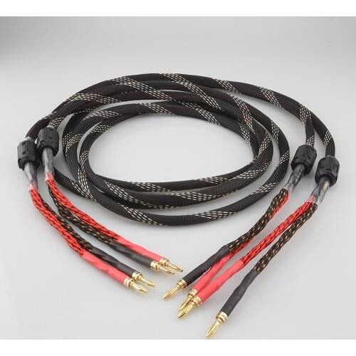 Pair Audiocrast HIFI speaker cable HI-End amplifier 4N OFC speaker cable with Banana plug