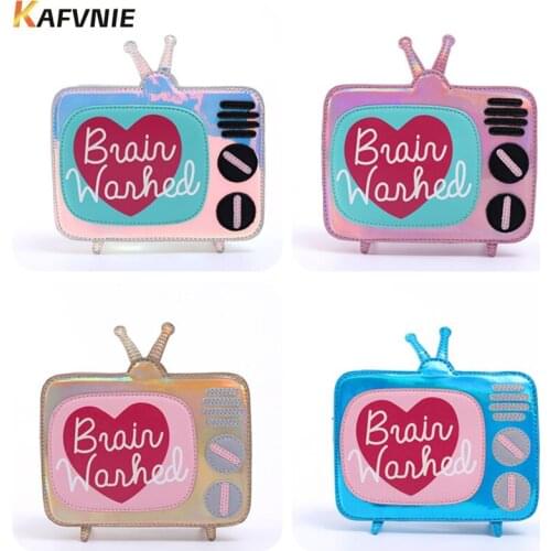 KAFVNIE luxury kid handbags TV modeling bag for little girls shiny pink PU shoulder purses Childrens mobile phone handbag