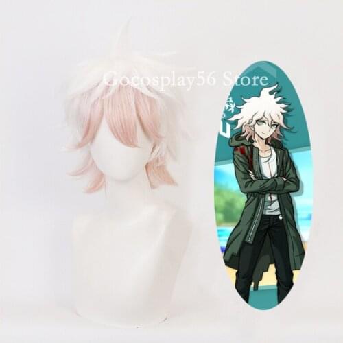 Komaeda Nagito Wig Danganronpa Cosplay Wig Heat Resistant Synthetic Hair Halloween Adult Cosplay
