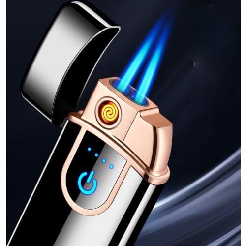 Creative Gifts with Dual Direct Gas and Electric Dual-use USB Rechargeable Lighters Smoking Accessories for Weed Gift for Men