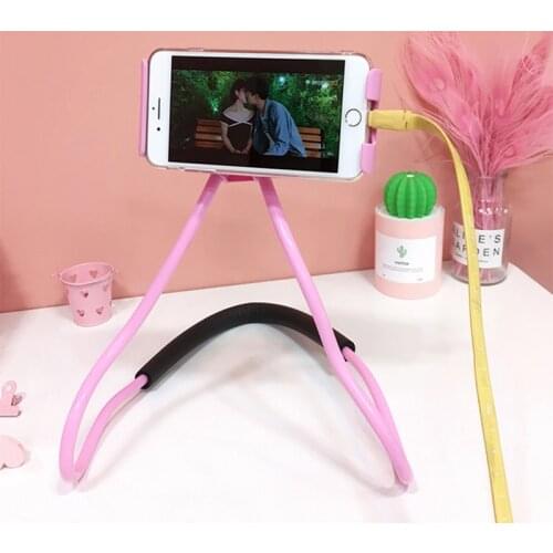 Lazy Bracket Neck Phone Holder Bedside Hanging Universal 360 Degree Rotate Bed Mount Anti-skid Bracket For Mobile Phone Flat