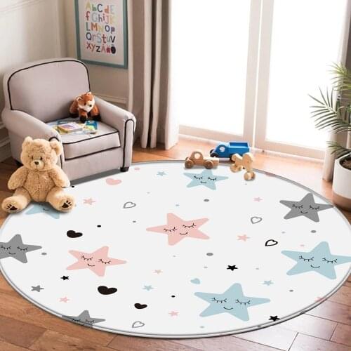 120/200cm Round Rug Childrens Flannel Rug Animal Educational Game Learning Baby Toy Soft Rug in Childrens Room
