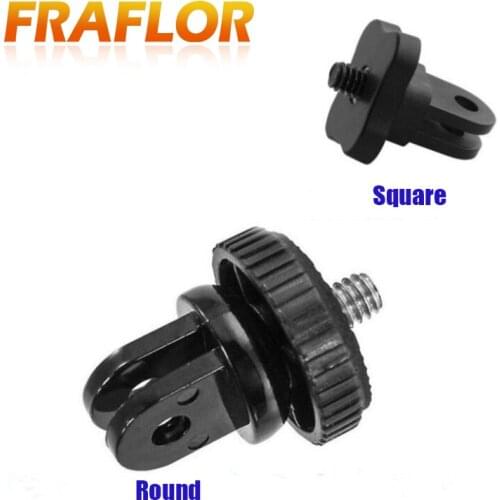 Metal 1/4" Aluminium Large Hole 5mm Screw Head Square Round Adapter Mount For GoPro Hero 6 5 4 3 SJ5000 SJ4000 Accessories