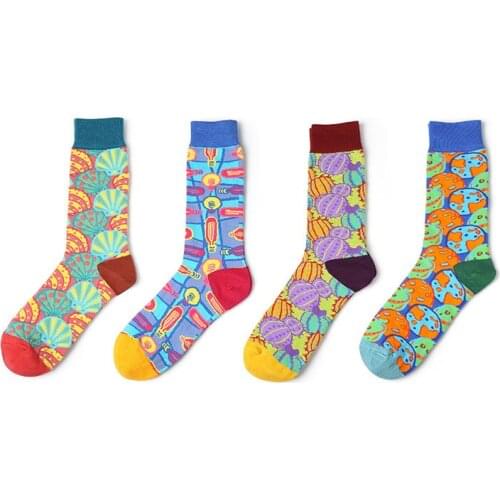 2018 New Men&Women Cotton Socks Colorful Oil Paiting Socks Funny Socks For Couples Lovers Gifts
