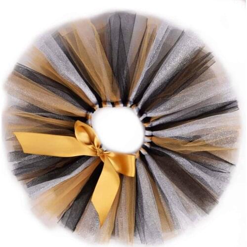 New Baby Girls Fluffy Tutu Skirt Black/Silver/Gold Baby First Birthday Party Costume Infant Tulle Tutus Cake Smash Newborn-5T 6T