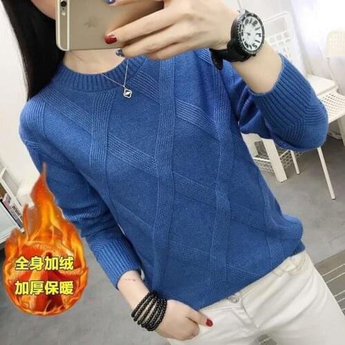 Autumn And Winter New Sweaters Womens Fashion Pullover Casual Loose Bottomed Tops Knitwear Lady Solid Sweaters