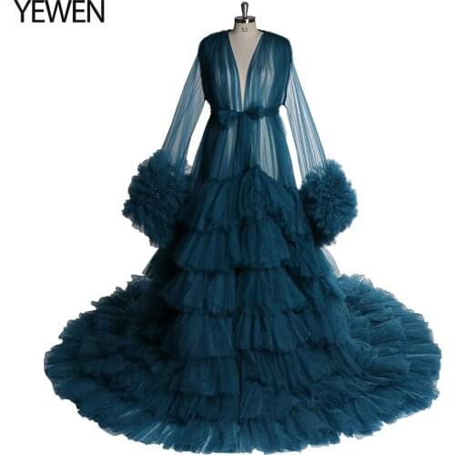 Maternity Dresses For Photo Shoot Pregnant Women Ruffles Pregnancy Dress Photography Props Long Sleeves Maxi Maternity YEWEN