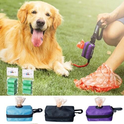 Portable Dog Poop Waste Bag Dispenser Pouch Pet Puppy Cat Pick Up Poop Bag holder Outdoor Pets Supplies Garbage Bags Organizer