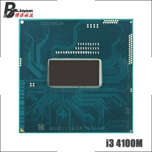Intel Core i3-4100M i3 4100M SR1HB 2.5 GHz Dual-Core Quad-Thread CPU Processor 3M 37W Socket G3 / rPGA946B