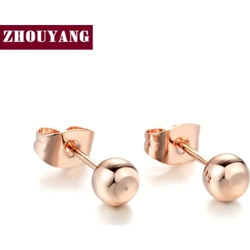 Simple Style Small Bean RoseGold Color Sutd Earrings Fashion Jewelry ZYE422 ZYE445