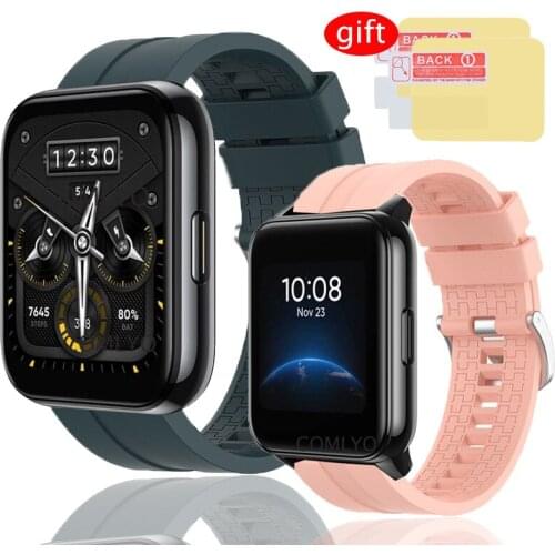 3in1 Silicone wristband for realme watch 2 pro smart watch strap Bands wristband belt bracelet realme 2 screen protector film