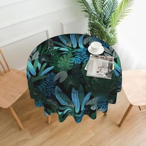 Rural style Hawaii Watercolor Leaf Tablecloth Cotton Linen Washable Hotel Banquet Table Cloth for family Party Table Cover