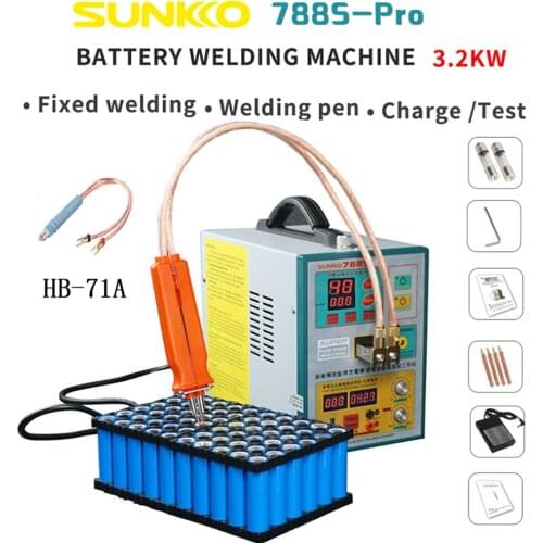 SUNKKO 788S-PRO 18650 battery spot welding machine 3.2KW High Power spot welder with 71A Spot Welding Pen SUNKKO 788S