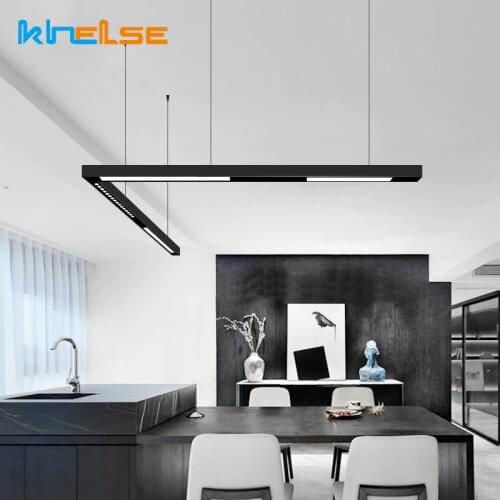 LED Linear Bar Long Strip Modern Magnetic Track Lamp Kitchen Dinning Room Line Office Commercial Lighting Hanging Indoor Decor