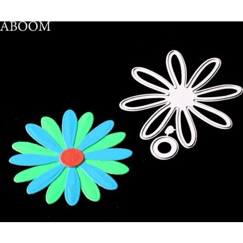ABOOM Flower Pattern Metal Carbon Steel Die Cut Dies Embossing Stencils Sliver Steel Scrapbooking Album Photo Decoratin Cutter