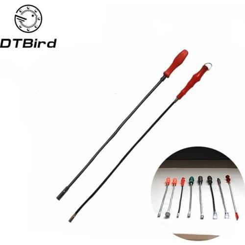Suction rod retractable magnetic pickup with lamp magnetic rod auto repair tool metal bendable pickup suction rod