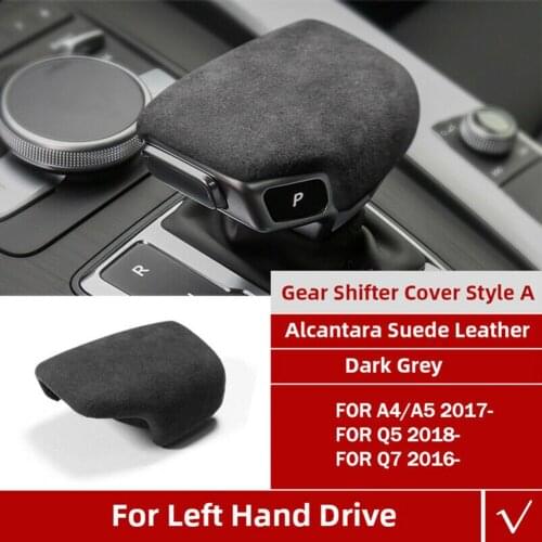 Gray Alcantara Suede Gear Shift Panel Cover For A4 S4 S5 RS5 B9 A5 Q5 Q7 Gear Shift Panel Cover