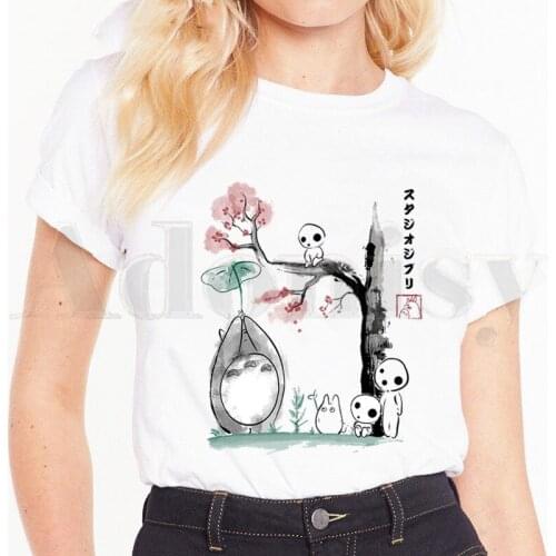 Totoro Studio Ghibli Miyazaki Hayao Spirit Away Short Sleeve Female Tops Tees Harajuku VintageT Shirts Womens T-shirt