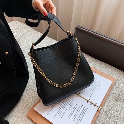 Crossbody Bag Women Handbag Purse Tote Shoulder Bag Female Designer Chain Fashion 2021 PU Leather Stone Pattern High Capacity
