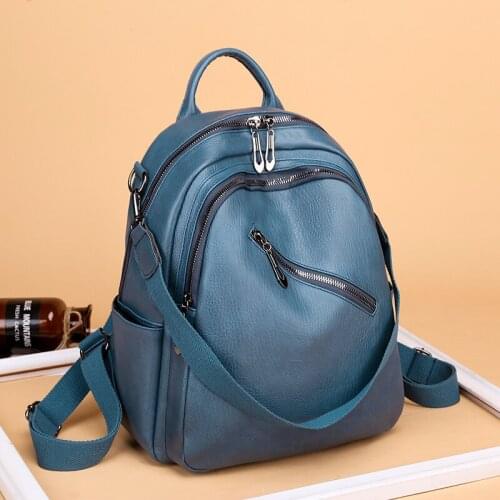 Women Backpack High Quality PU Leather Backpack for Teenage Girls School Bag Large Capacity Female Shoulder Bag
