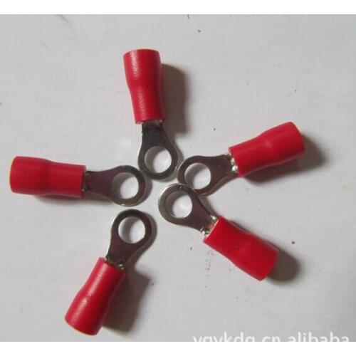 1000pcs/lot RV1.25-4 Insulated Ring Terminals Electrical Crimp Connectors