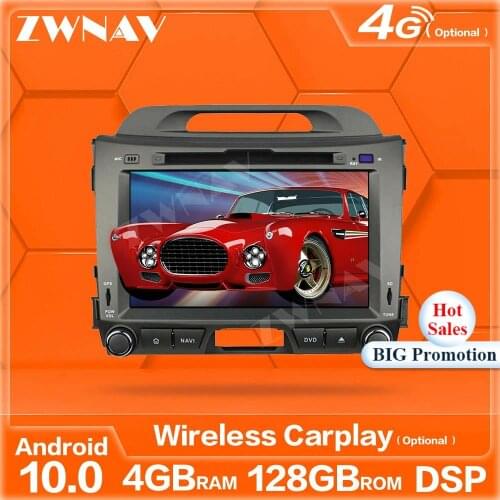 128GB Wireless Carplay Android 10 Screen Multimedia Player For Kia Sportage 2010 2011 2012 GPS Auto Audio Radio Stereo Head Unit