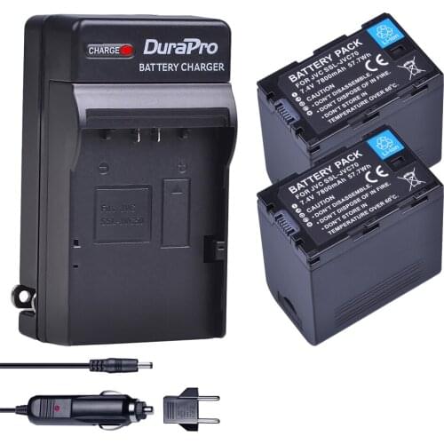 2pc 7800mAh SSL-JVC70 SSL JVC70 Battery & Car/ Wall Charger for JVC50 70 JVC GY-HM600 GY-HM650 GY-HMQ10 GY-HM200 GY-LS300 Camera
