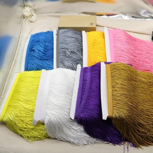 5 yards/Lot 15CMand 20cm Width Polyester Tassel lace Fringe Trimming For DIY Latin Dress Lace Clothes Accessories