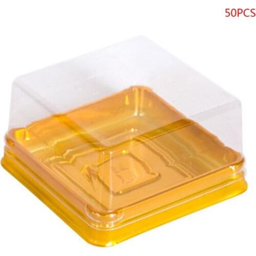50Pcs 63/100g Square Moon Cake Trays Mooncake Package Box Container Holder Mid-autumn Festival