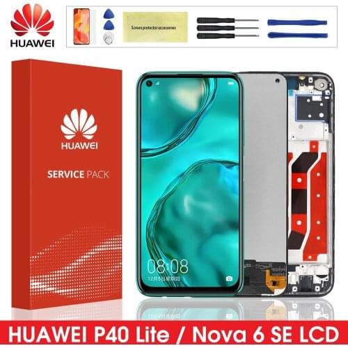 6.4'' Original Screen For Huawei P40 lite LCD Display Touch Screen Digitizer Assembly With Frame For Huawei Nova 6 SE LCD