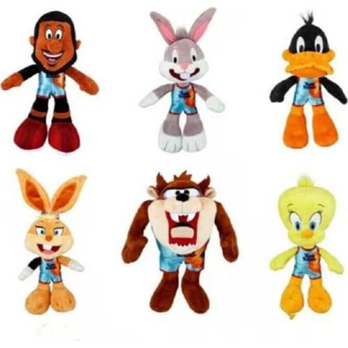 6pcs/Lot Space Jam 2 A New Legacy James Plush Toys Cartoon Movie Soft Stuffed Plushes Animals Dolls Peluche Toys Gifts for Kids