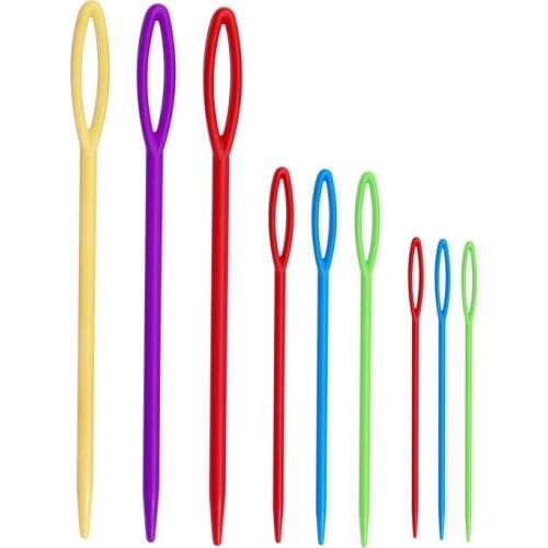 9PCS 7CM 9CM 15CM Plastic Knitting Needles Crochet Hooks Tapestry Wool Yarn Needles Children DIY Sweater Weaving Tools
