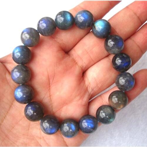 Free Shipping Natural Labradorite Round 12mm Beads Bracelet Women Man Jewelry Accessories Weddings Parties Birthday Gift