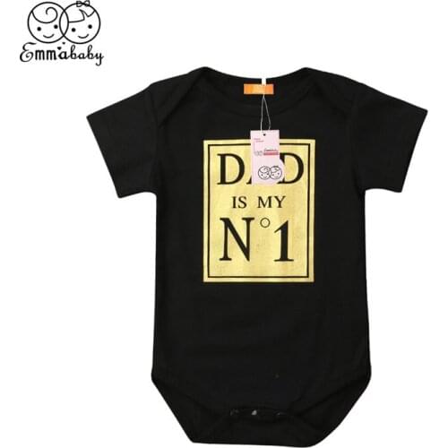 Newborn Baby Girl Bodysuit Daddy is My Number One Outfit Summer Infant Jumpsuit Toddler Kid Clothes Baby Cotton Bodysuit