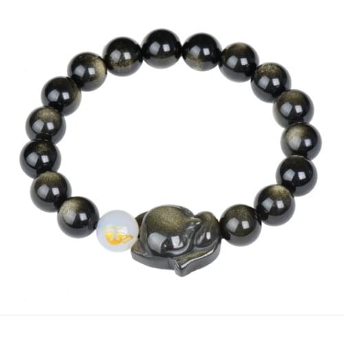 Natural Obsidian And Obsidian Bracelet For Men And Women To Ensure Safety And Attract Wealth